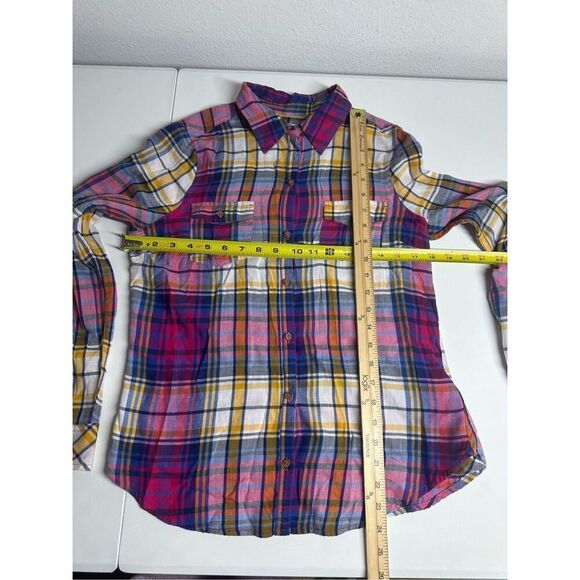 SO Long Sleeve Plaid Button Up Shirt Cotton Multicolor Juniors Size L - Picture 3 of 9